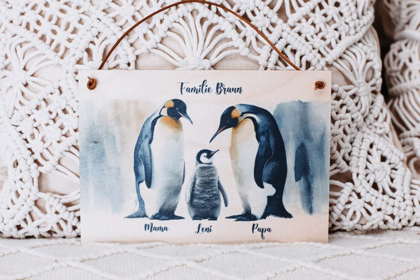 Türschild Pinguinfamilie